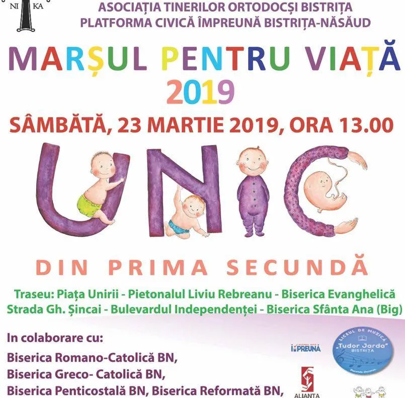 Și în municipiul Bistrița se va desfășura ”Marșul pentru viață”