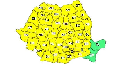 Bistrița-Năsăud, sub cod galben de instabilitate atmosferică