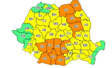 Cod portocaliu de furtuni în Bistrița-Năsăud