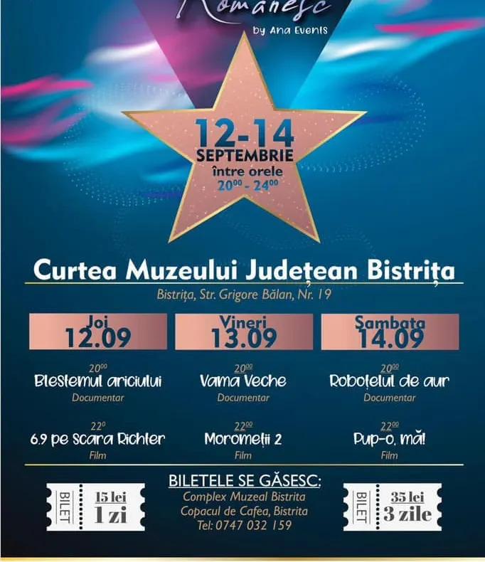 Trei seri cu filme românești, la Complexul Muzeal Bistrița-Năsăud