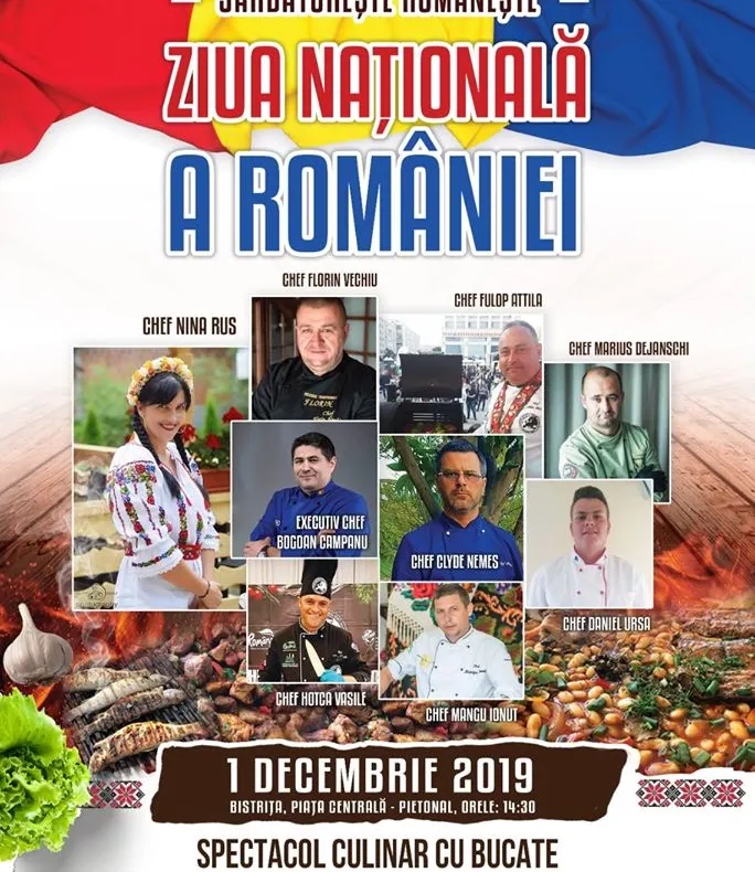 Spectacol culinar cu bucate tradiționale românești, la Bistrița, de Ziua Națională a României