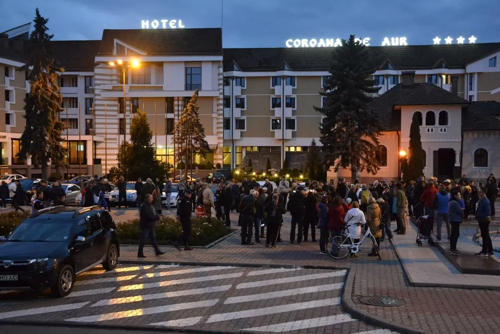 Protest la Bistrița față de tăierile ilegale de lemn din România (FOTO)
