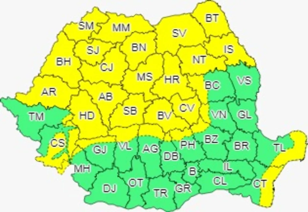 COD GALBEN de vânt în Bistrița-Năsăud! Vezi când