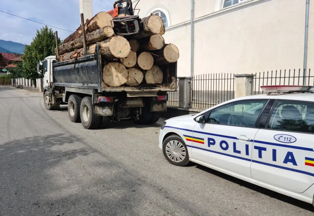 FOTO: Verificări pe linie silvică, derulate de polițiștii bistrițeni: amenzi de 64.000 lei și peste 200 mc de lemn fără documente legale, confiscat