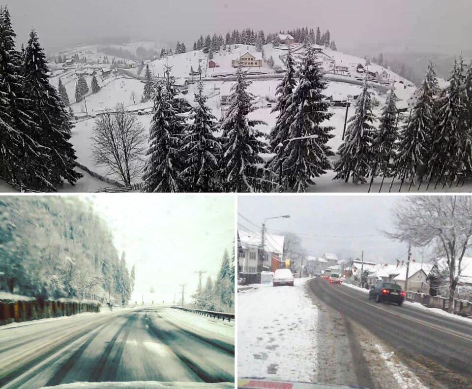 În Bistrița-Năsăud a nins abundent. Cum se circulă