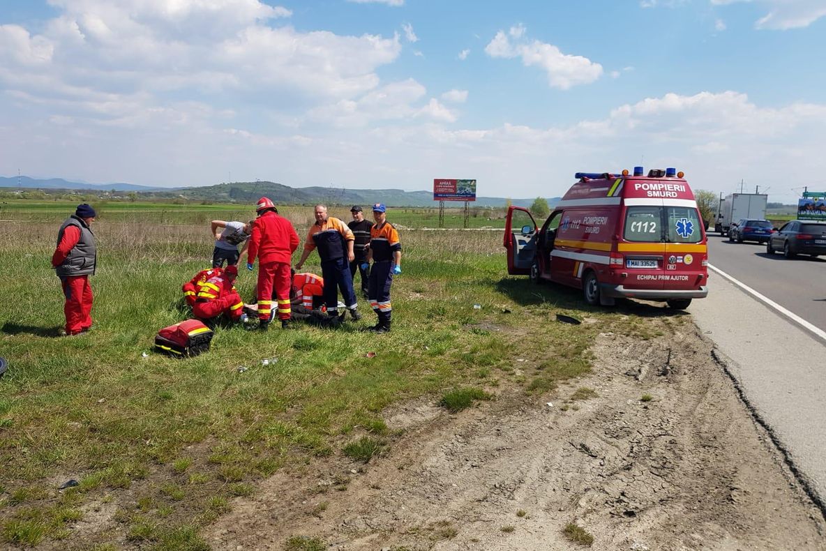 Motociclist rănit grav în urma unui accident rutier produs în Bistrița-Năsăud (FOTO/VIDEO)