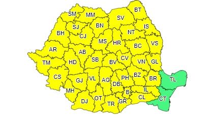 Bistrița-Năsăud, sub cod galben de instabilitate atmosferică