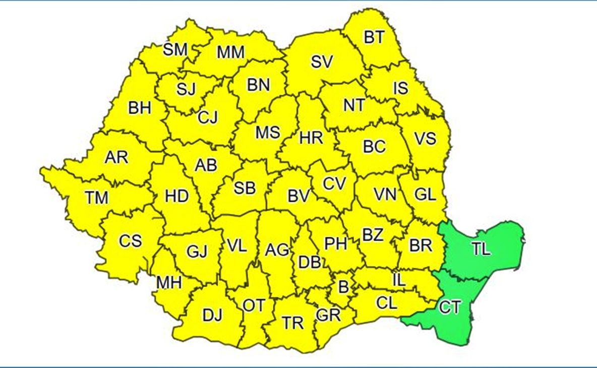 Bistrița-Năsăud, sub o nouă avertizare meteo de COD GALBEN de ploi și vijelii! Vezi câte zile durează