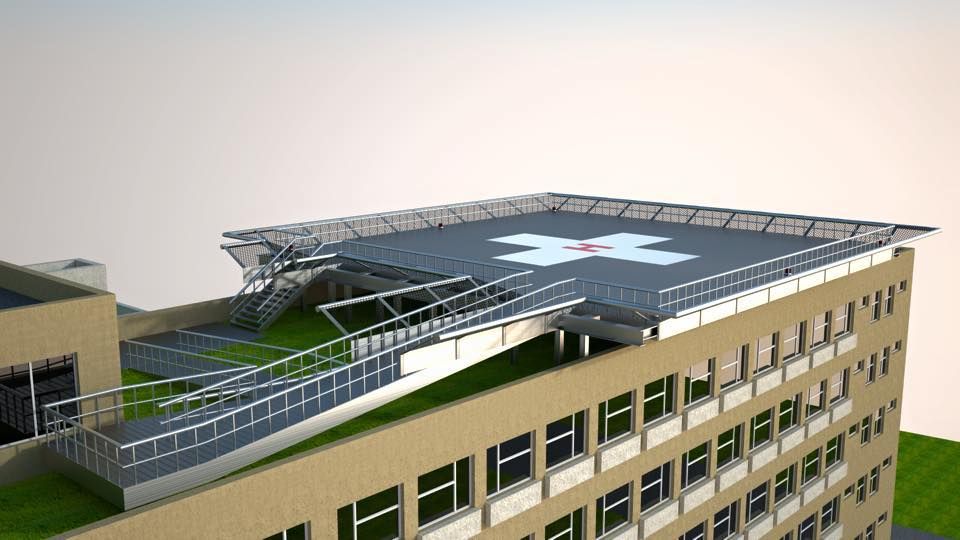 Contractul pentru amenajarea unui heliport pe clădirea Spitalului Județean de Urgență Bistrița, scos la licitație! De când datează ideea acestui proiect