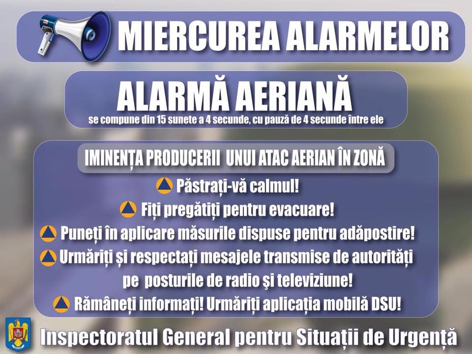 ”Alarmă aeriană” în miercurea alarmelor, la Bistrița