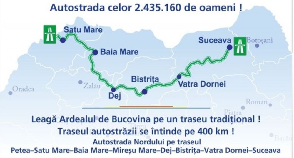Se lansează licitația pentru elaborarea studiului de fezabilitate aferent proiectului ”Autostrada Nordului”