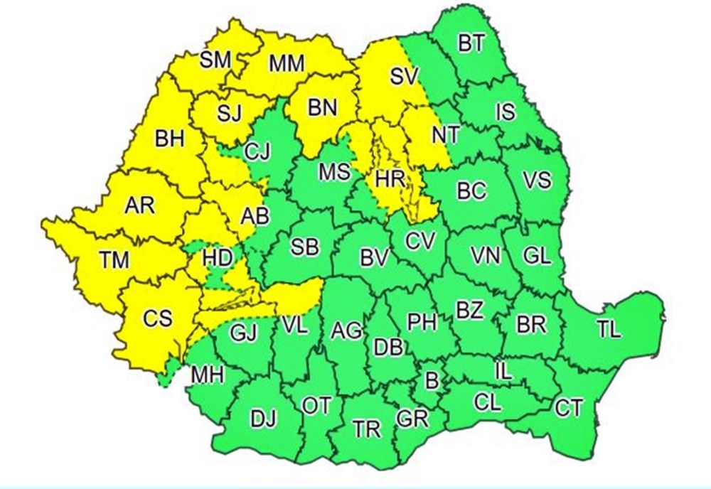 ANM: COD GALBEN  de instabilitate atmosferică, inclusiv în Bistrița-Năsăud! Vezi intervalul