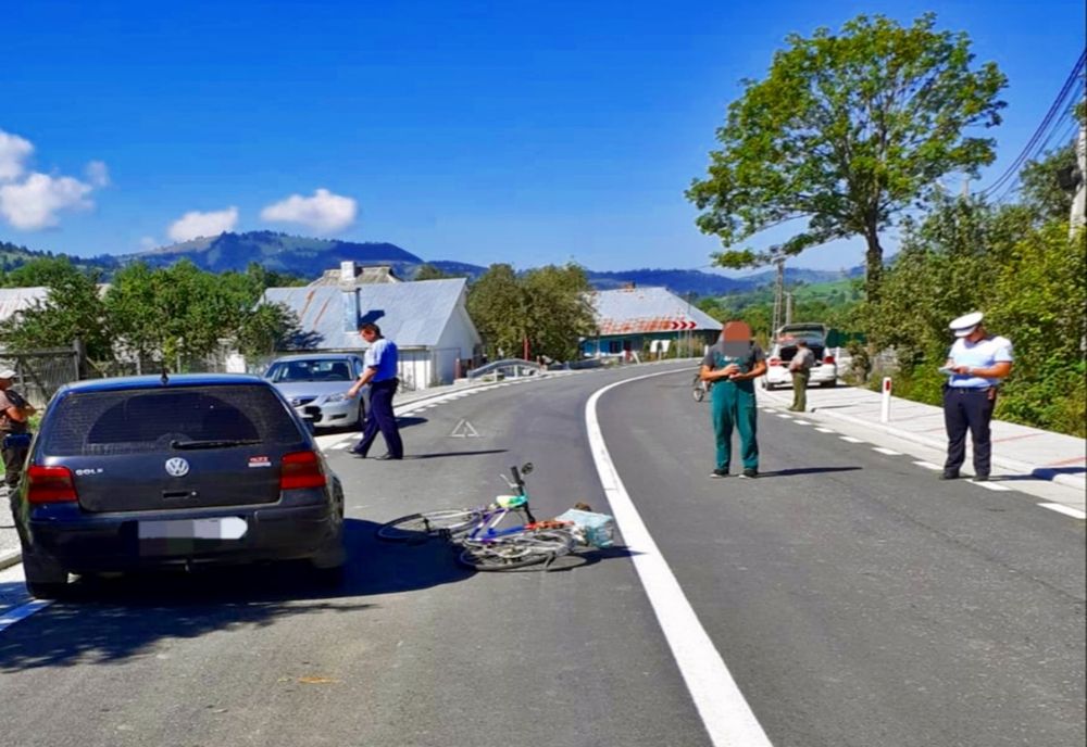 Biciclist lovit de mașină în Lunca Ilvei! A fost transportat la spital cu contuzii multiple