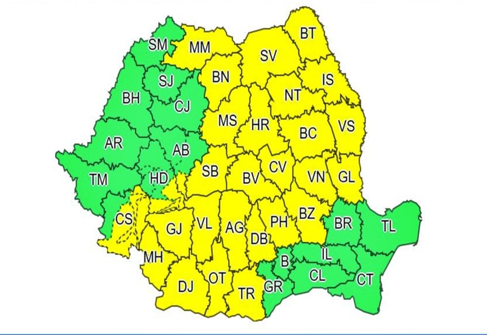 Bistrița-Năsăud, sub COD GALBEN de ploi și vânt! Vezi intervalul
