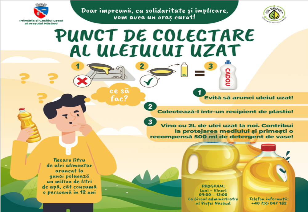 Premieră pentru Bistrița-Năsăud: Centru de colectare a uleiului uzat, la Năsăud!
