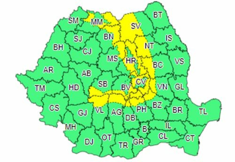 COD GALBEN de viscol și ninsori!