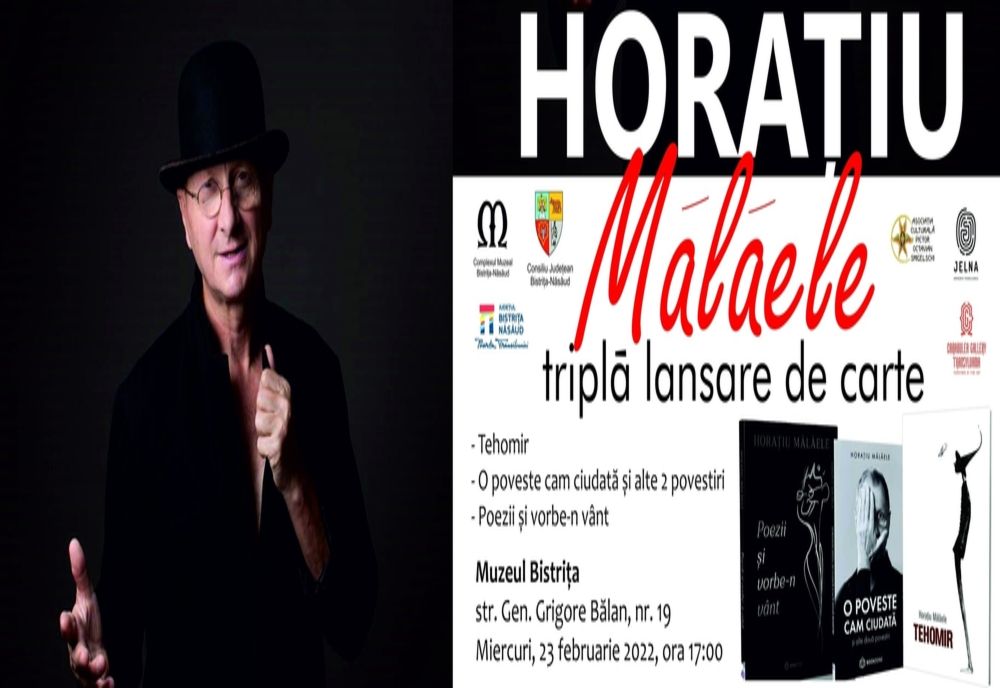 Horațiu Mălăele, triplă lansare de carte la Muzeul Bistrița