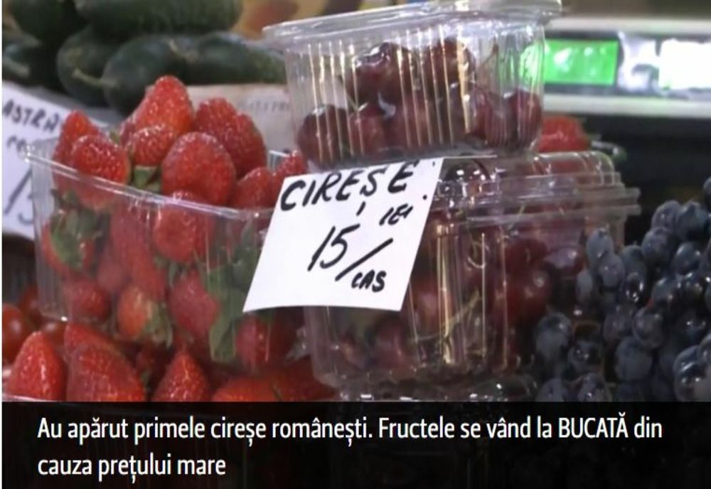 Au apărut primele cireșe românești. Fructele se vând la BUCATĂ din cauza prețului mare