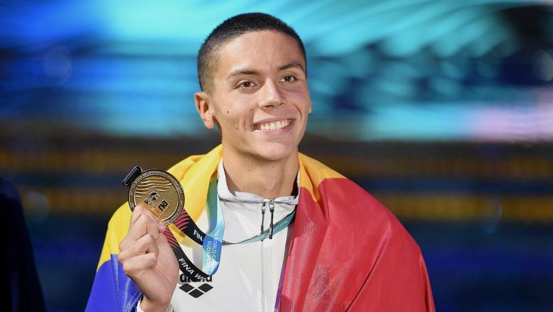 David Popovici a obținut medalia de aur în proba de 50 de metri la Campionatul Național