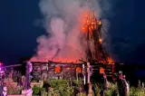 Incendiu puternic la biserica de lemn din Posta, județul Maramureș