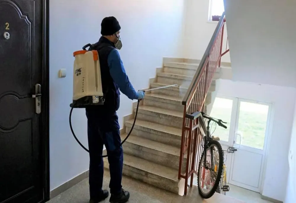 A început dezinfecția în interiorul blocurilor din Bistrița! NU se intră în apartamente