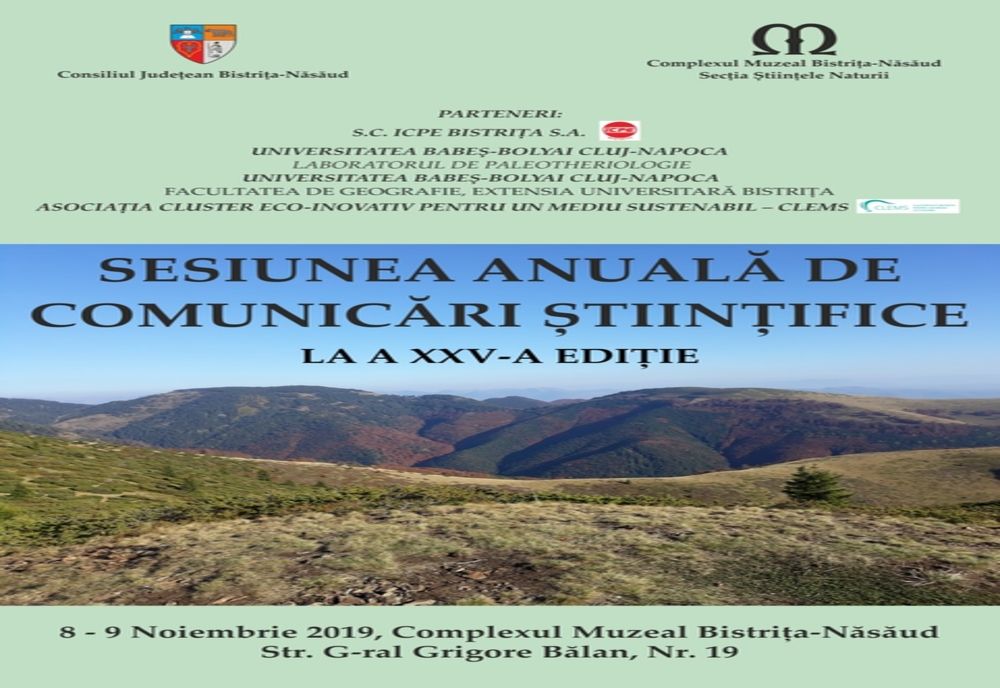 Complexul Muzeal Bistriţa-Năsăud organizează cea de a XXV-a ediție a Sesiunii Anuale de Comunicări Științifice