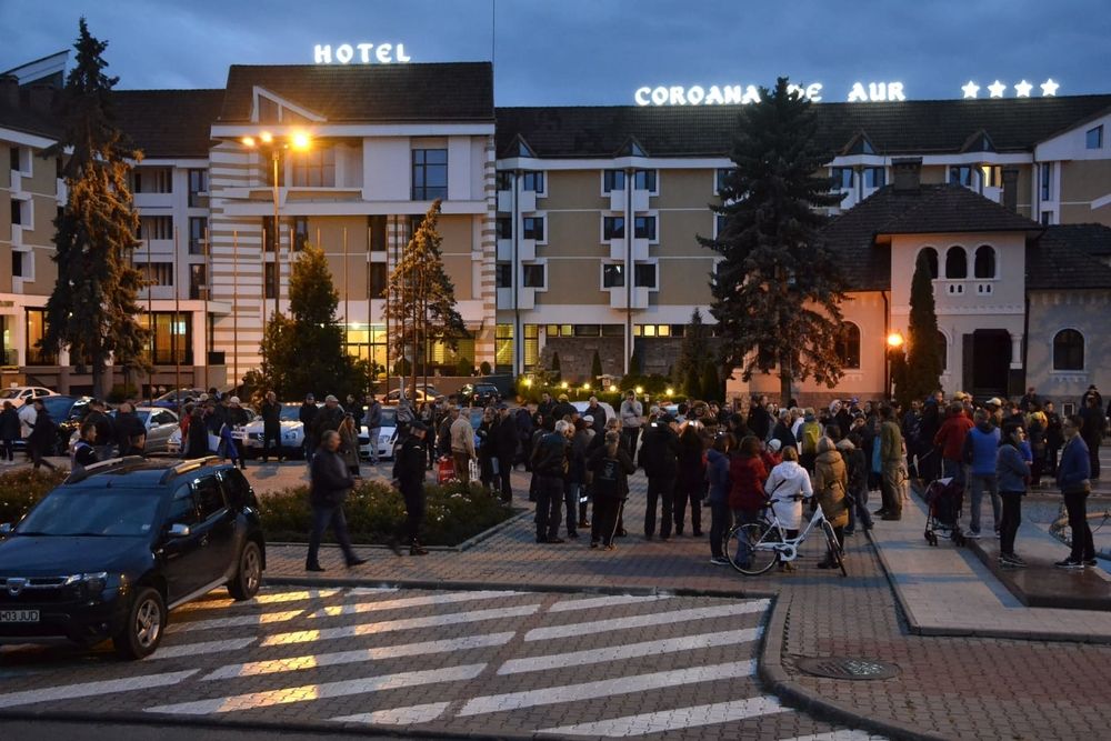 Protest față de tăierile ilegale de lemn din România, și la Bistrița