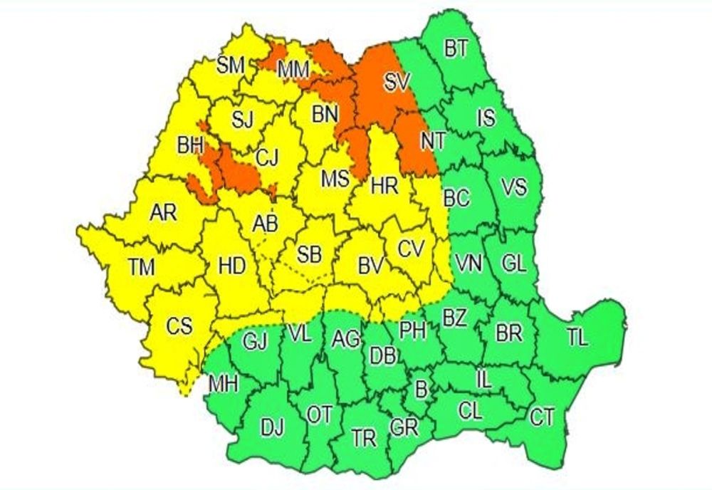 COD PORTOCALIU de vreme rea, în Bistrița-Năsăud și alte 6 județe! RECOMANDĂRILE polițiștilor
