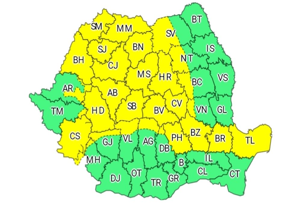 ANM: Alertă meteo de intensificări ale vântului, începând din această seară! Mâine, COD GALBEN