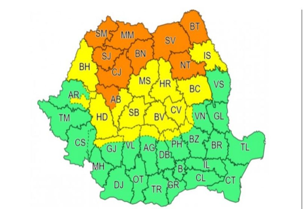 Bistrița-Năsăud, sub COD PORTOCALIU  de vreme severă