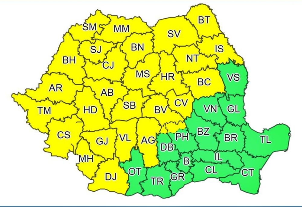 Bistrița-Năsăud, sub COD GALBEN de instabiliate atmosferică! Vezi intervalul