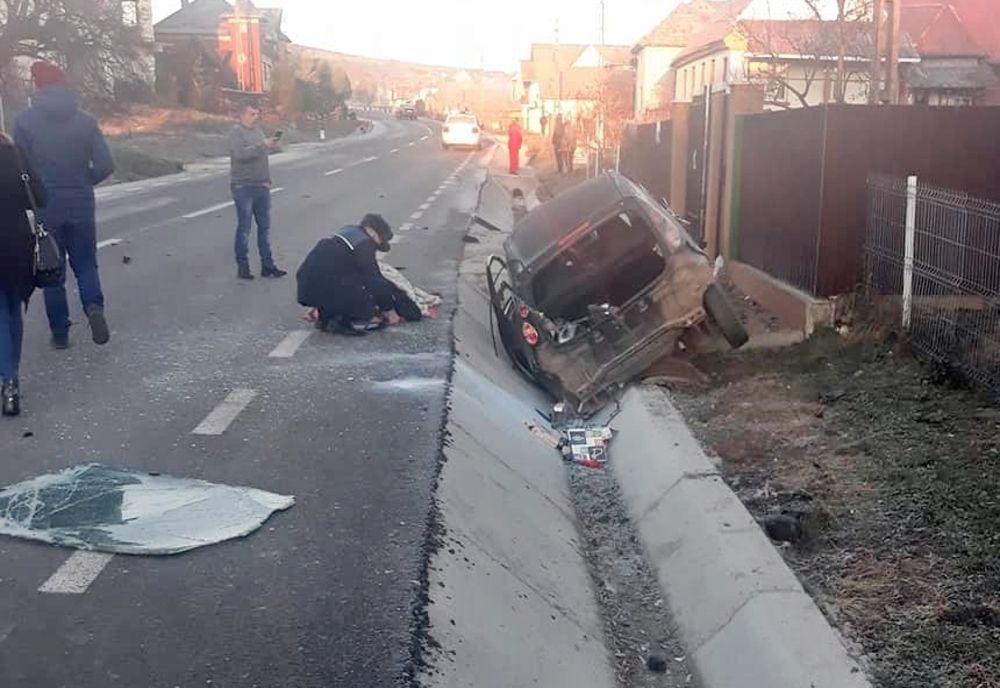 Bistrițean, rănit grav, la spital! A ajuns cu mașina într-un cap de pod