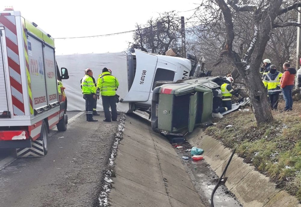 Accident cumplit pe DN 17, între Crainimăt și Viișoara! Un bistrițean a ajuns la spital