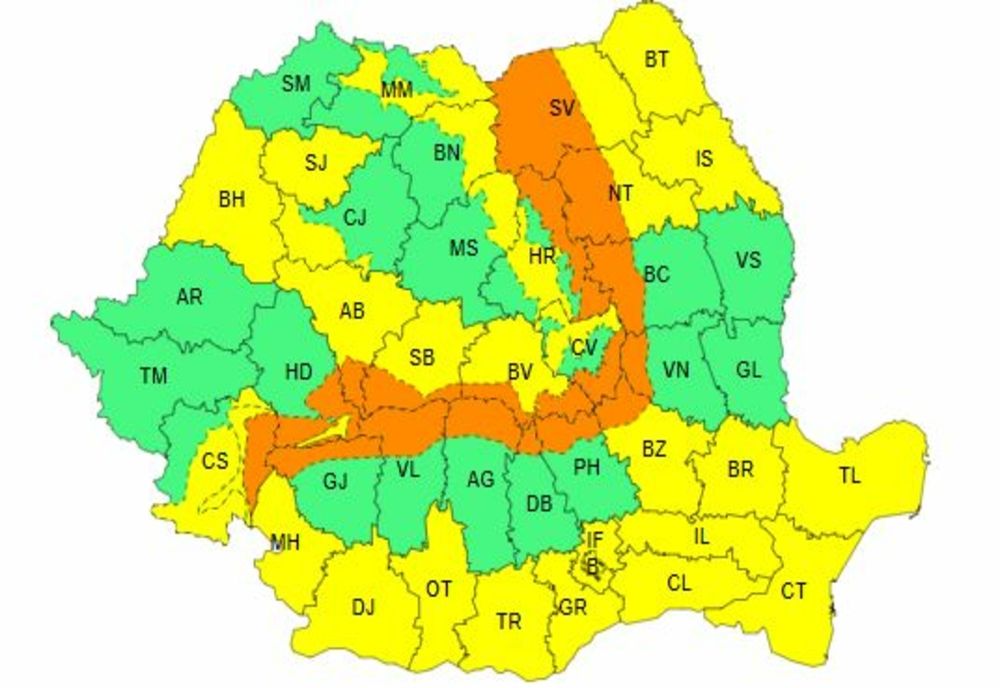 COD PORTOCALIU DE VISCOL PUTERNIC, VÂNTUL VA SUFLA CU RAFALE DE 90 - 120 KM/H