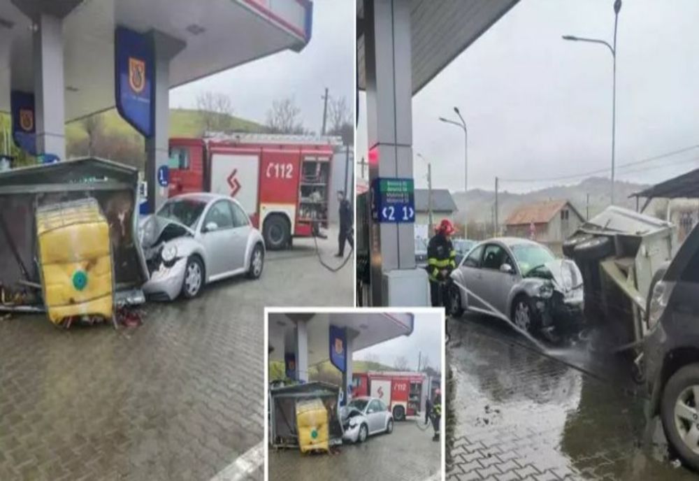 ACCIDENT ÎNTR-O BENZINĂRIE DIN JUDEŢUL BISTRIŢA-NĂSĂUD. 1.000 DE LITRI DE MOTORINĂ AU CURS DINTR-UN BAZIN