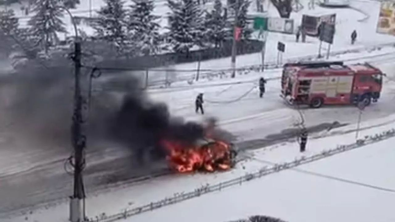 Incendiu violent pe o șosea din Giurgiu